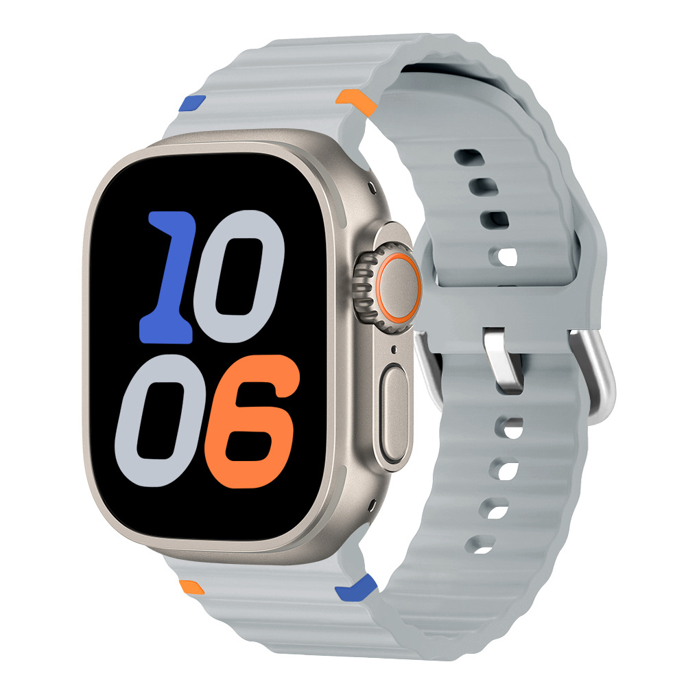 Aplicable Apple Watch correa applewatch8SE7654 onda de sutura de silicona moda deportiva nueva