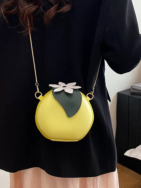 Cross-Border Bags for Women, Trendy Women's Bags, Creative Versatile Shoulder Crossbody Bags, Chain Persimmon Small Round Bags, Souvenirs