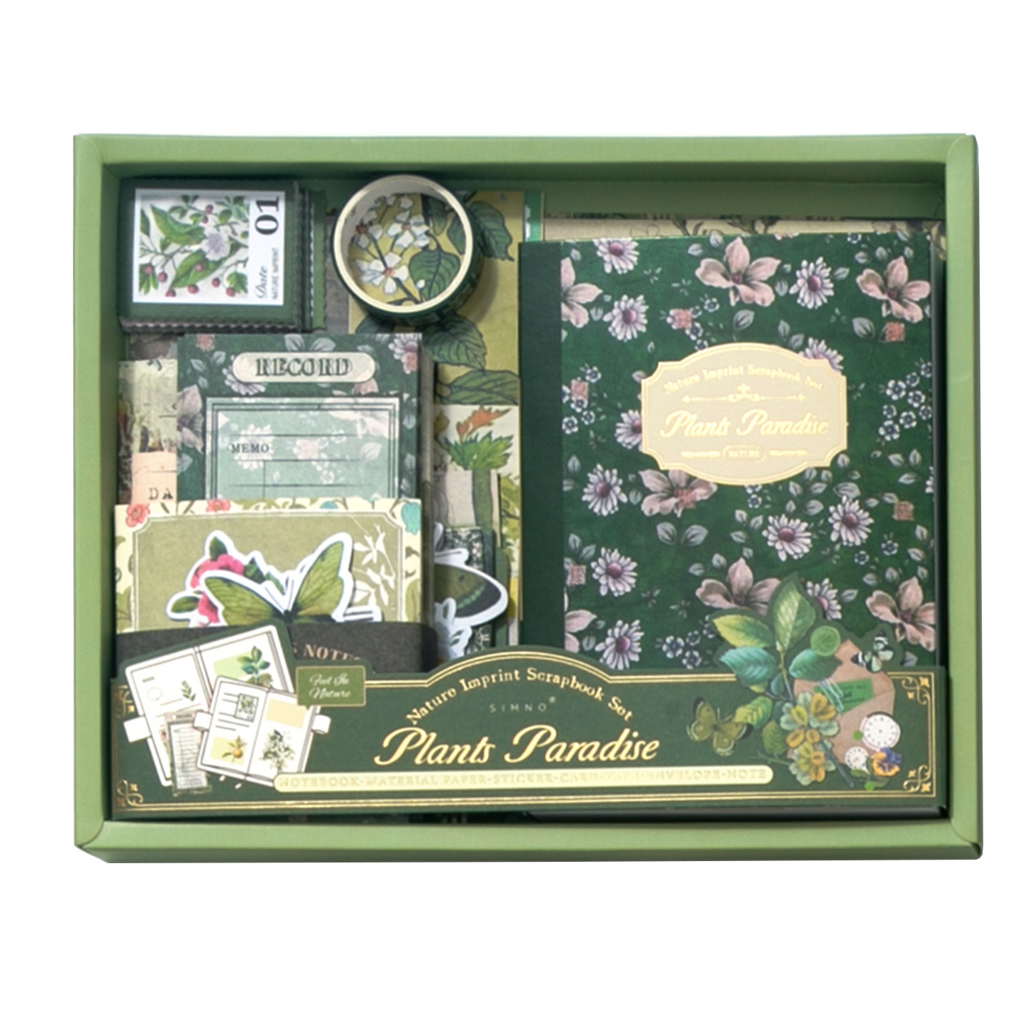 Núcleo Momo cálido envío de explosión transfronteriza literatura retrógrada y arte fresco bosque de plantas verdes dibujos florales cuentas de mano caja de regalo conjunto hecha a mano