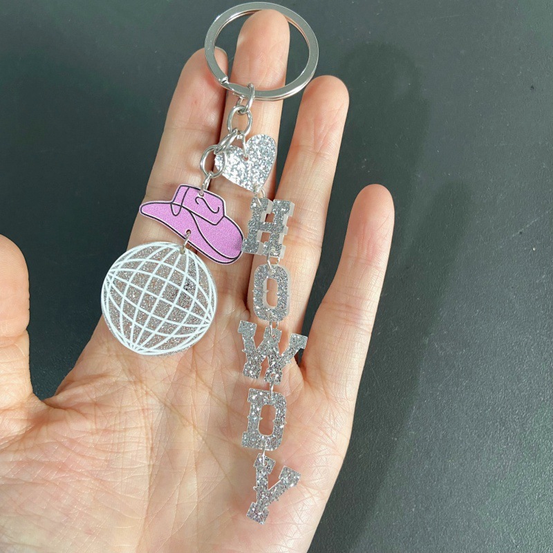 Acrylic Material Valentine'S Day Festival Streetwear Letter Heart Shape Arylic Valentine'S Day Unisex Keychain