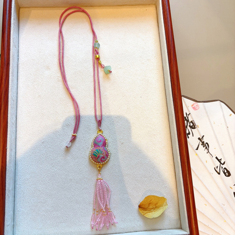 【成品】纯手工宋锦葫芦吊坠挂件古风挂坠项链女国风新中式配饰|undefined