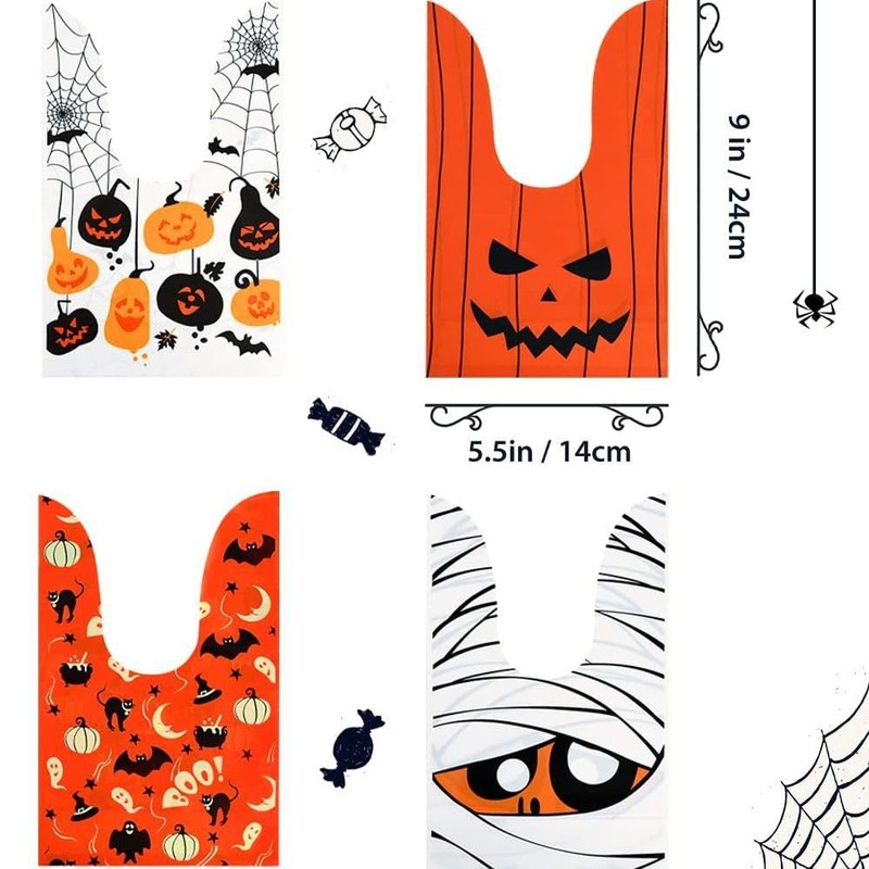 ハロウィーンかわいいウサギ耳子供キャンディー袋プラスチックキャンディー袋砂糖を与えないとパーティープレゼントをいたずらする|undefined