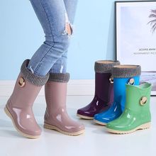 时尚雨鞋女士中筒雨靴韩版水靴低筒水鞋加绒防滑胶鞋套鞋雨鞋