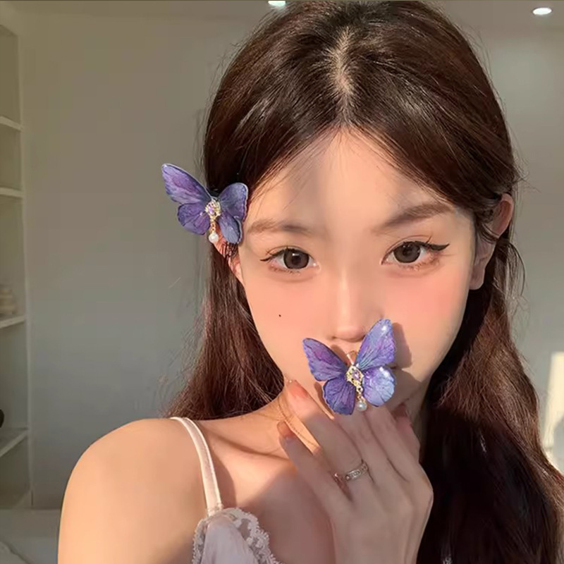 retro high-grade butterfly oversized barrettes simple duckbill clip hairpin hair ornaments hair accessory hairpin barrettes small jewelry duckbill clip