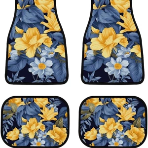 Cross-border Amazon Retro Flower Crystal Velvet Car Mat Easy-care Non-slip Dirt-resistant Comfortable Universal Mat
