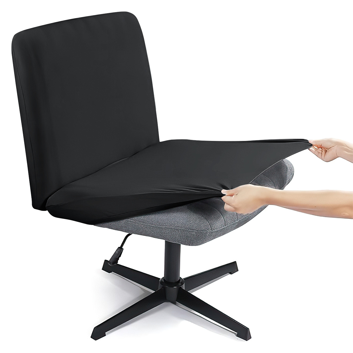 Amazon en stock cubierta de silla de color sólido elástico seda de leche cubierta de silla de oficina impermeable universal cubierta de silla de computadora