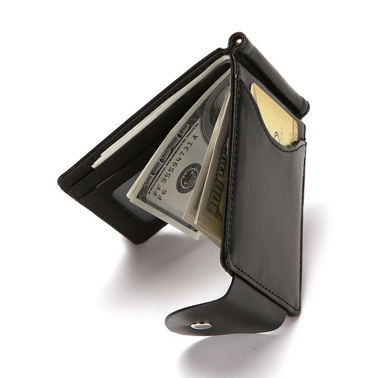 Trendy, Creative, and Fashionable Men's Wallet Flap Buckle Korean Version US Dollar Clip Multi Card Case_voghion.com