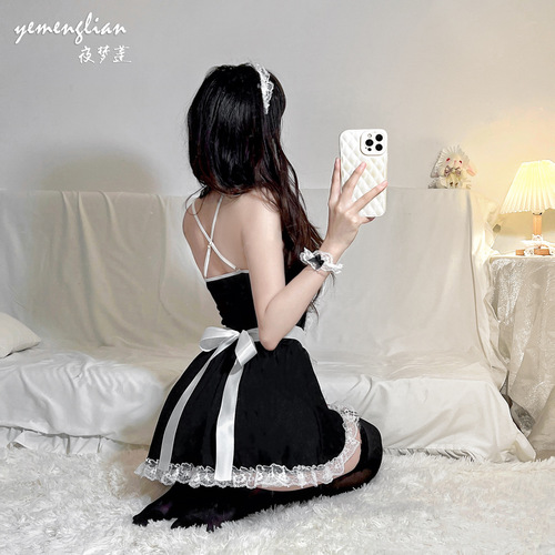 Sweet maid uniform showing breasts, tempting maid costume cosplay, sweet lace maid sexy underwear dropshipping