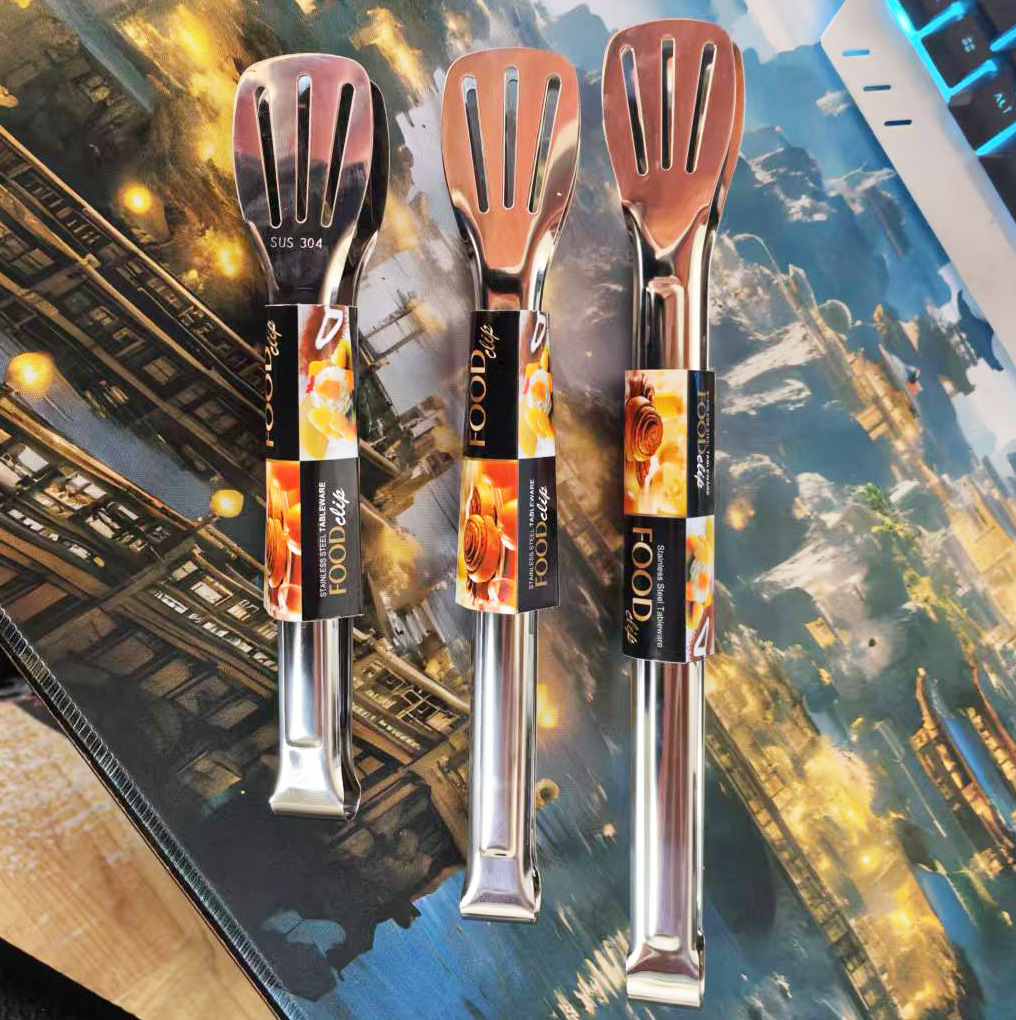Pinzas de tres puntas de acero inoxidable 304, pinzas para alimentos galvanizadas, pinzas para carne, pinzas para pan, pinzas para barbacoa, utensilios de mesa, utensilios de cocina, pinzas