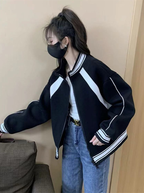 小个子棒球服外套女短款2025秋季新款韩版宽松休闲百搭开衫上衣潮|undefined