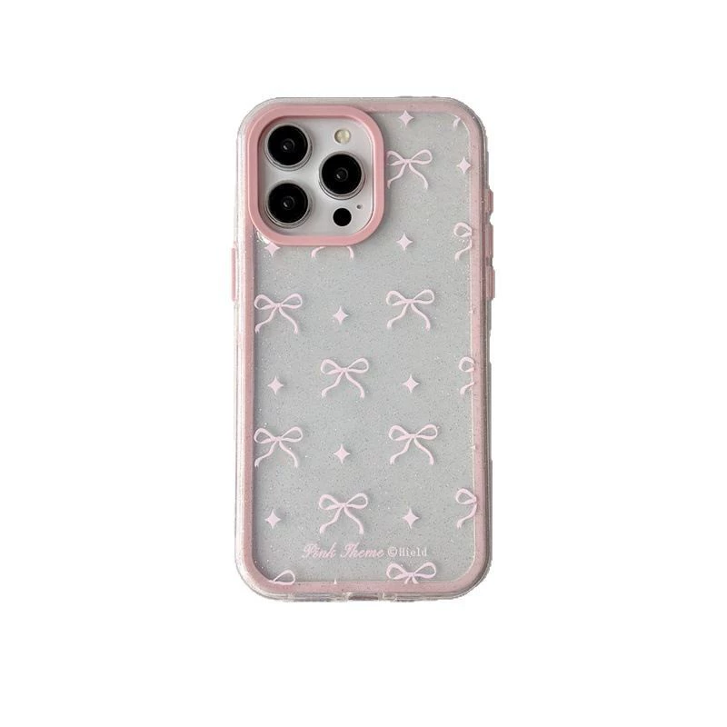 Apple, свежий фуксия iPhone 16 с бантом, совместимый чехол, iPhone14 Pro, 16promax, iphone