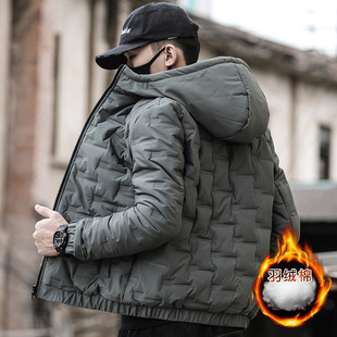 One-piece delivery short cotton-padded coat men's coat winter new casual plus size hooded thickened warm cotton-padded coat top