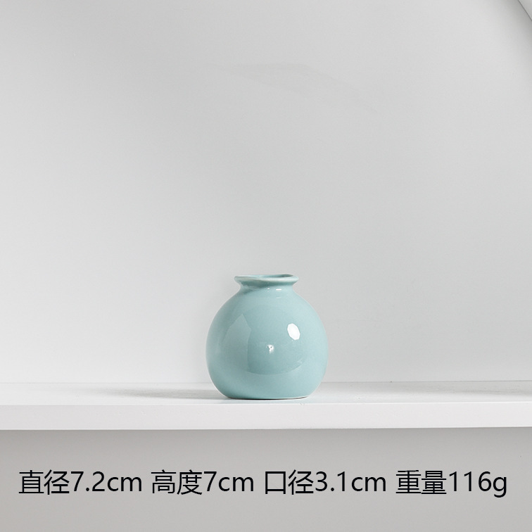 입이 넓은 작은 원형 병 블루 모델