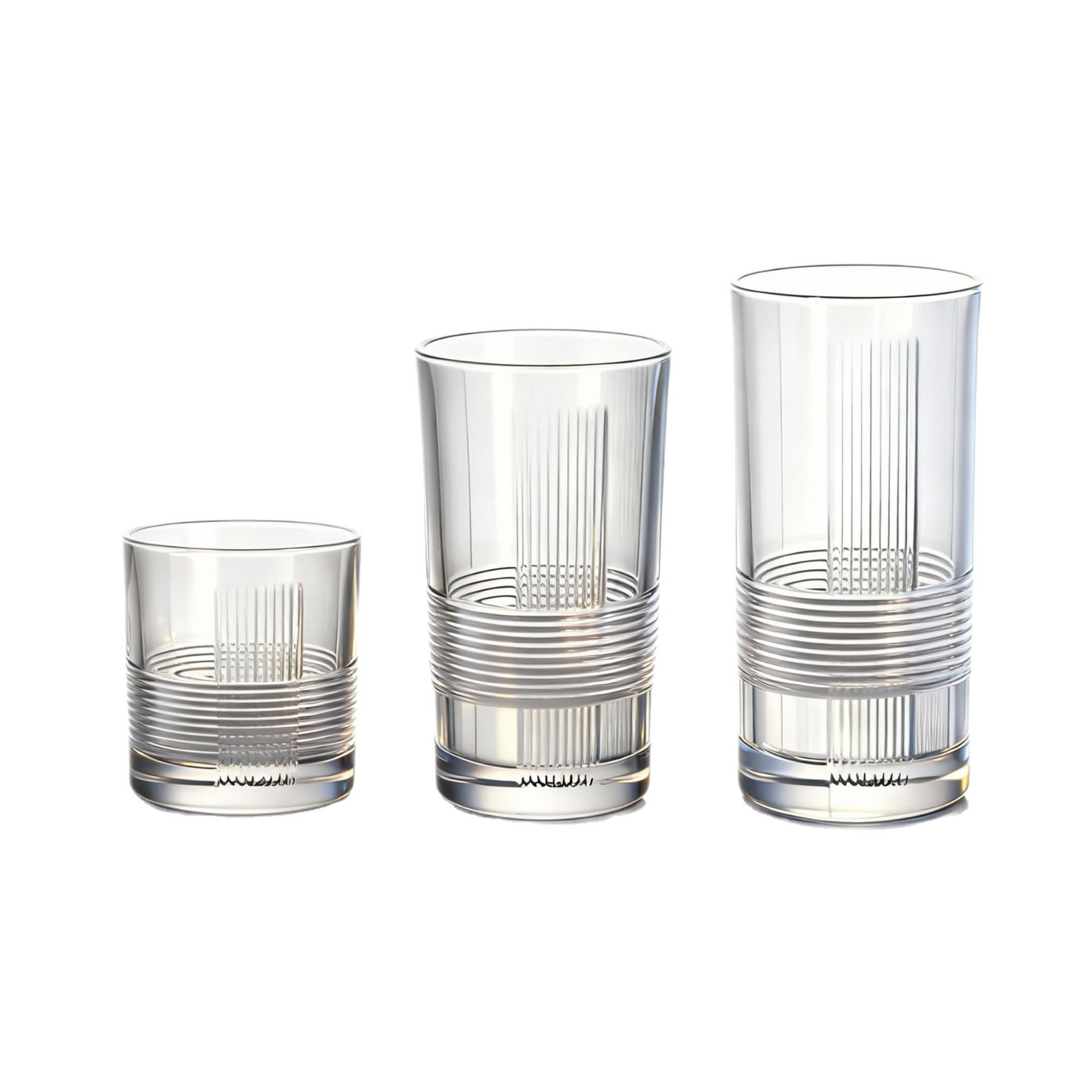 Vaso de vino de vidrio rayado al por mayor, taza de whisky, taza de cerveza, taza de agua recta, taza de bebida impresa logotipo
