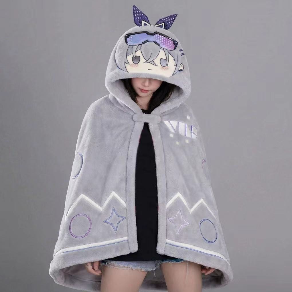Honkai: Star Rail Silver Wolf themed air conditioning blanket, multifunctional blanket, nap blanket, shawl, anime-themed cape blanket