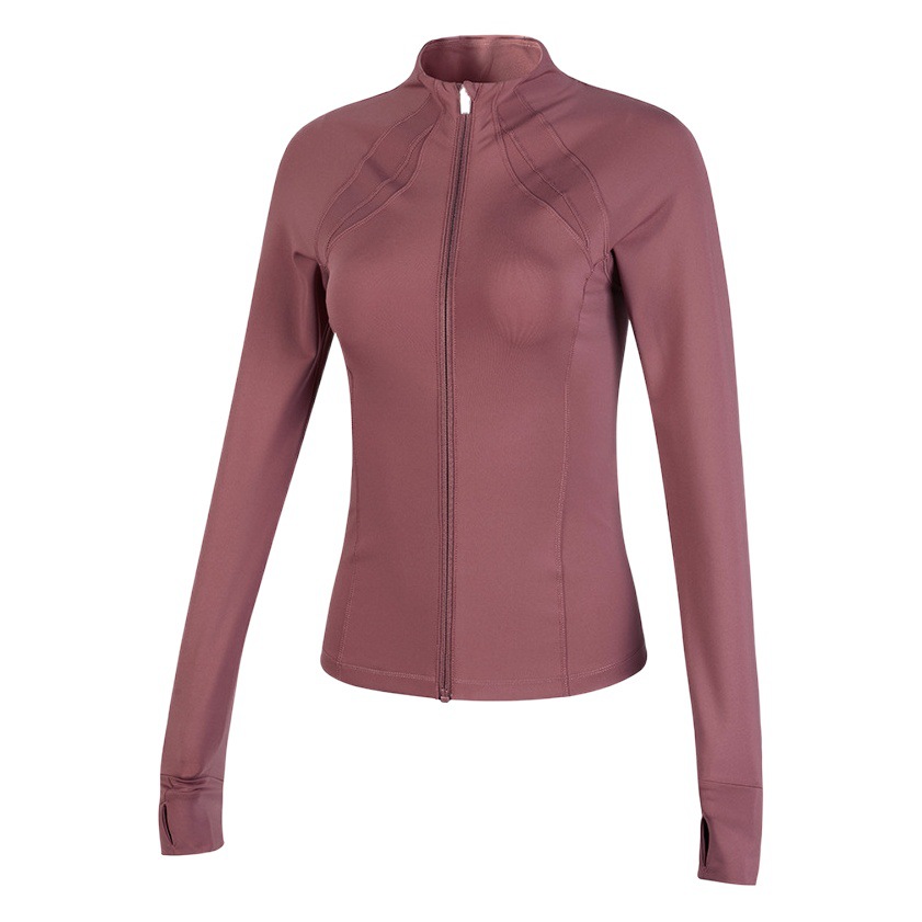 国境を越えたフィットネスのネットレッドが痩せているジッパーのスポーツコート長袖速乾服ガードルジョギングヨガ服秋冬上着