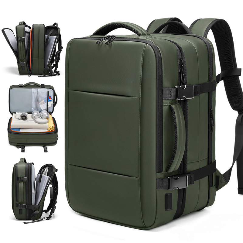 Expandable large-capacity backpack for men, suitable for commuting, business, and computer use, multifunctional for leisure and travel
