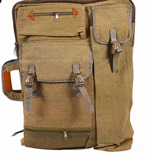 Amazon's Best-Selling Double-Shoulder Drawing Board Backpack, Multi-Functional Canvas Portable Outdoor Painting Tool Backpack, Painting Bag