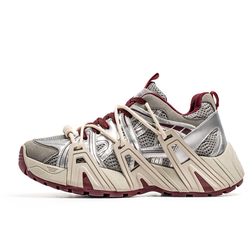 2025 nuevo estilo Four Seasons Sports Malla Casual Zapatos de hombre de suela gruesa Zapatos deportivos de estilo Harajuku para jóvenes al aire libre