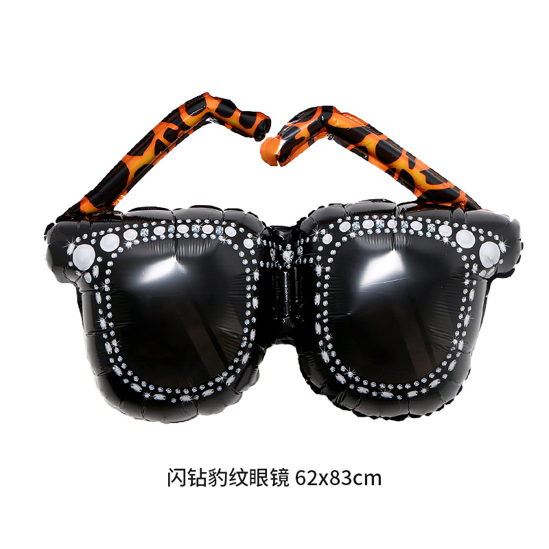 Transfronterizo nuevo micrófono gafas de sol forma película de aluminio globo cantando fuerte tema Fiesta decoración globo