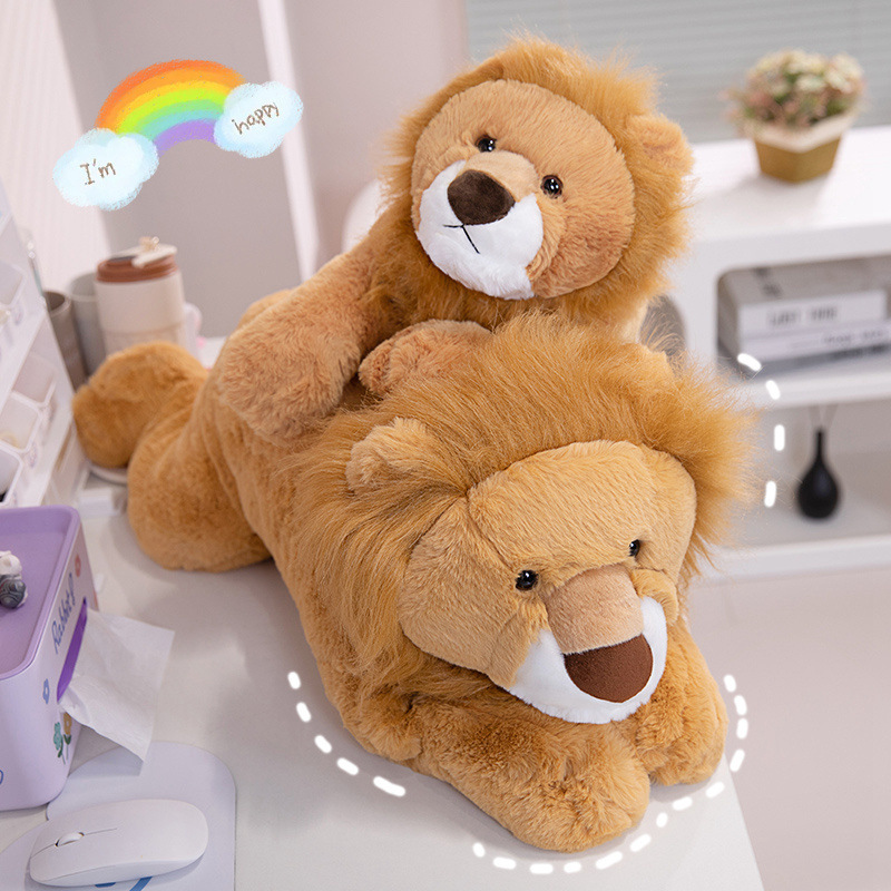 Simulación transfronteriza león muñeca juguete de peluche lindo animal regalo de cumpleaños muñeca acompañante muñeca image 4