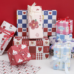 Meow Wrapping Paper Birthday Gift Large Size Flower Bundle Packaging Cute Girl Heart Bookskin Paper Large Gift Paper