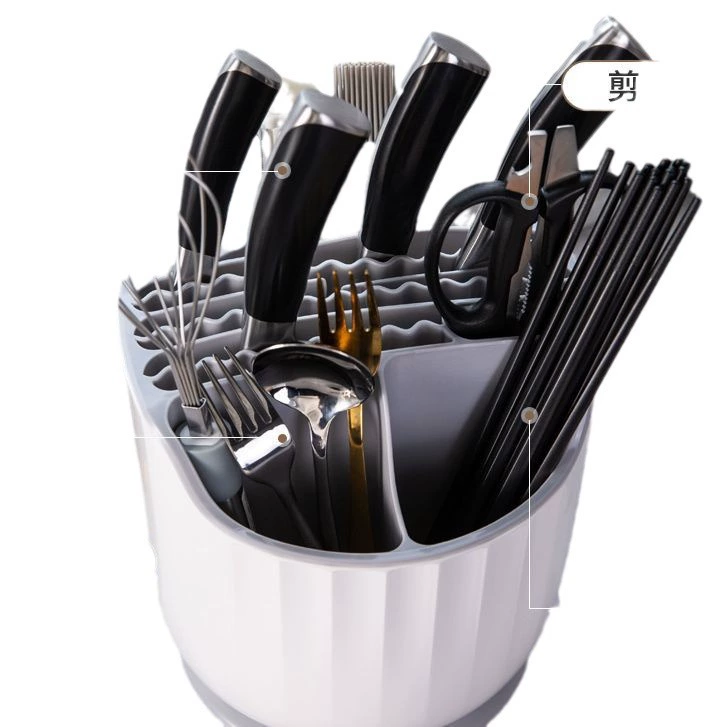 Kitchen rotating knife rack on the table of multi -functional chopsticks, chopsticks cylinder knife holder integrated storage box home kitchen shelf