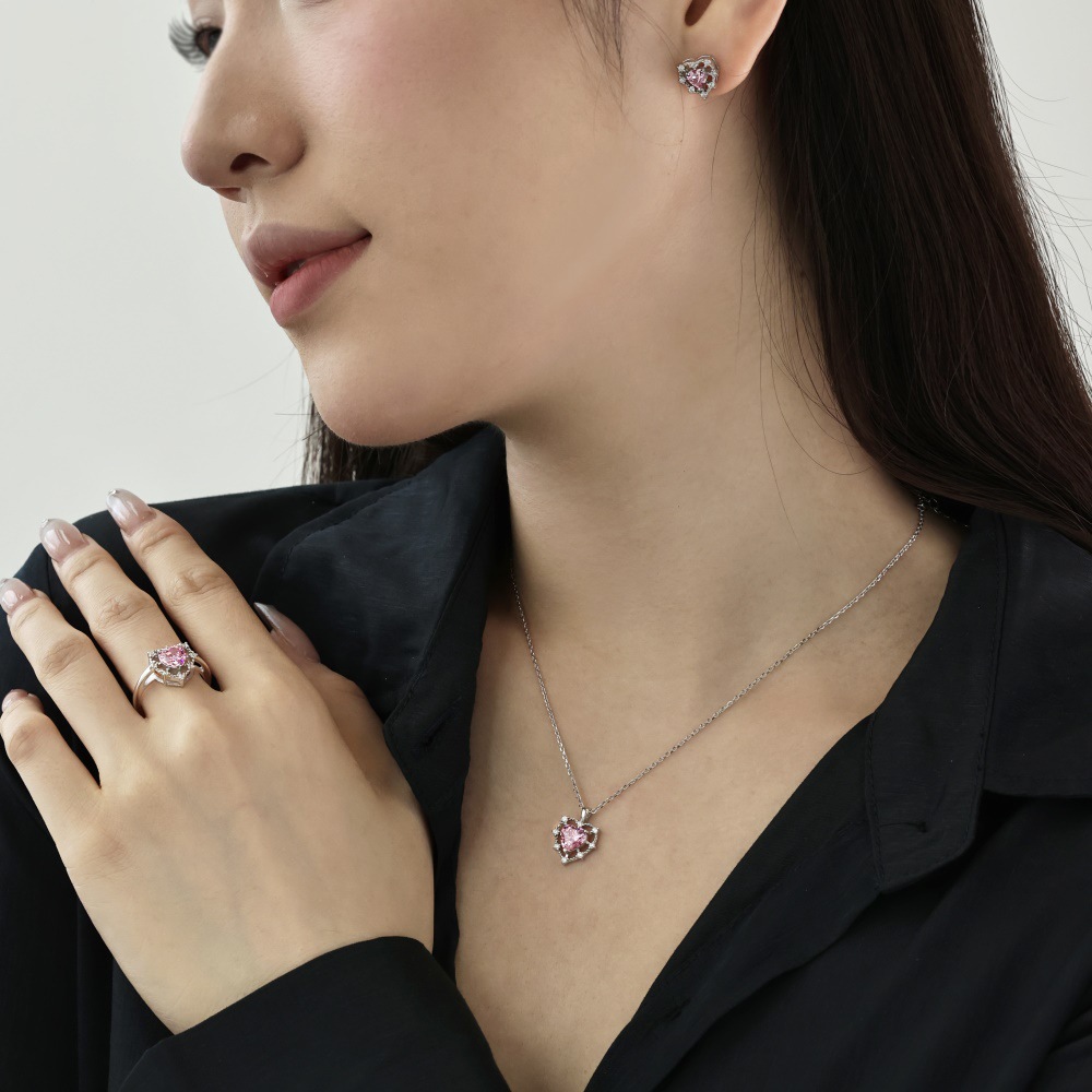 3g Weight Zircon Inlay Material Rings Classification 5, 9 Ring Size Banquet, Daily Occasion 925 Sterling Silver Material Heart Shape Pattern 2025 Spring and Summer Season Women's Gender Plating Design Elegant, Simple Style Style 925 Sterling Silver Zircon Heart Shape Rings 925 Sterling Silver Rings 19