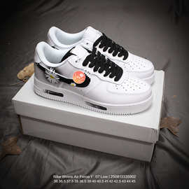 莆田纯原AF带气垫空军一号纯白小麦纯黑头层皮跨境一件代发经典