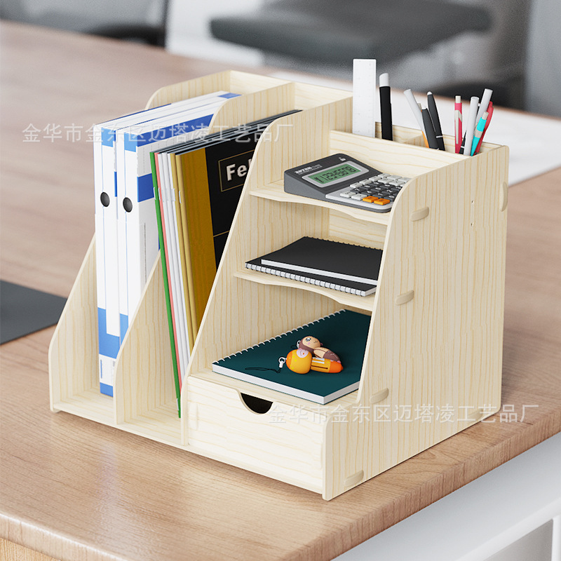 Estante de archivos de escritorio A4 Estante de archivos de madera Estante de archivos de oficina Estante de archivos multicapa Estante de almacenamiento multicámara