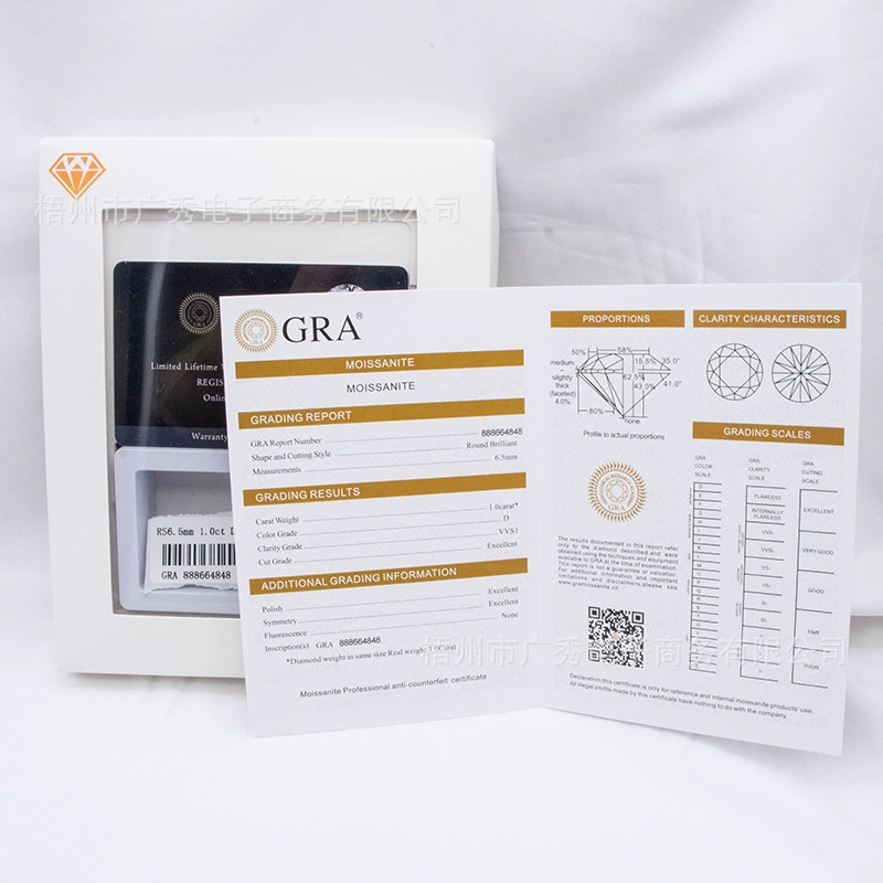 GRA Mosan Diamond Certificate Wholesale Small Certificate Set+Black Card