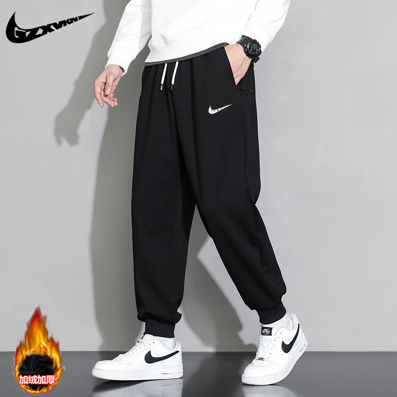 Men's 2026 Spring and Autumn Pants Men's Sports Casual Pants Loose Fit Joggers with Fleece Lining Thickened Couple Student Sweatpants Women