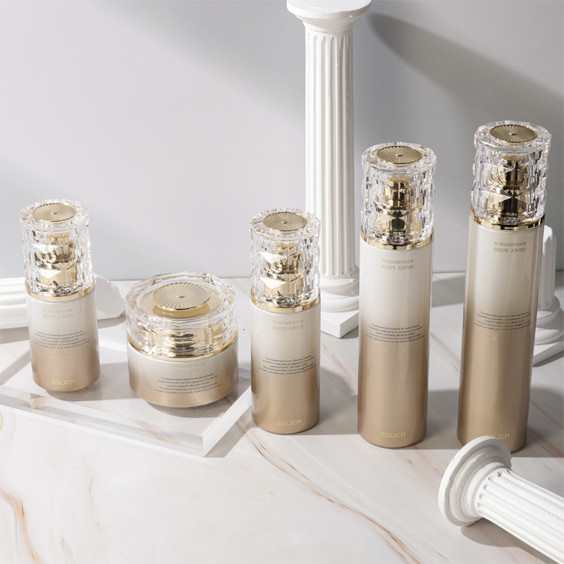 高档玻璃乳液瓶100ml按压式喷雾瓶30g膏霜瓶化妆喷瓶生产厂家包材