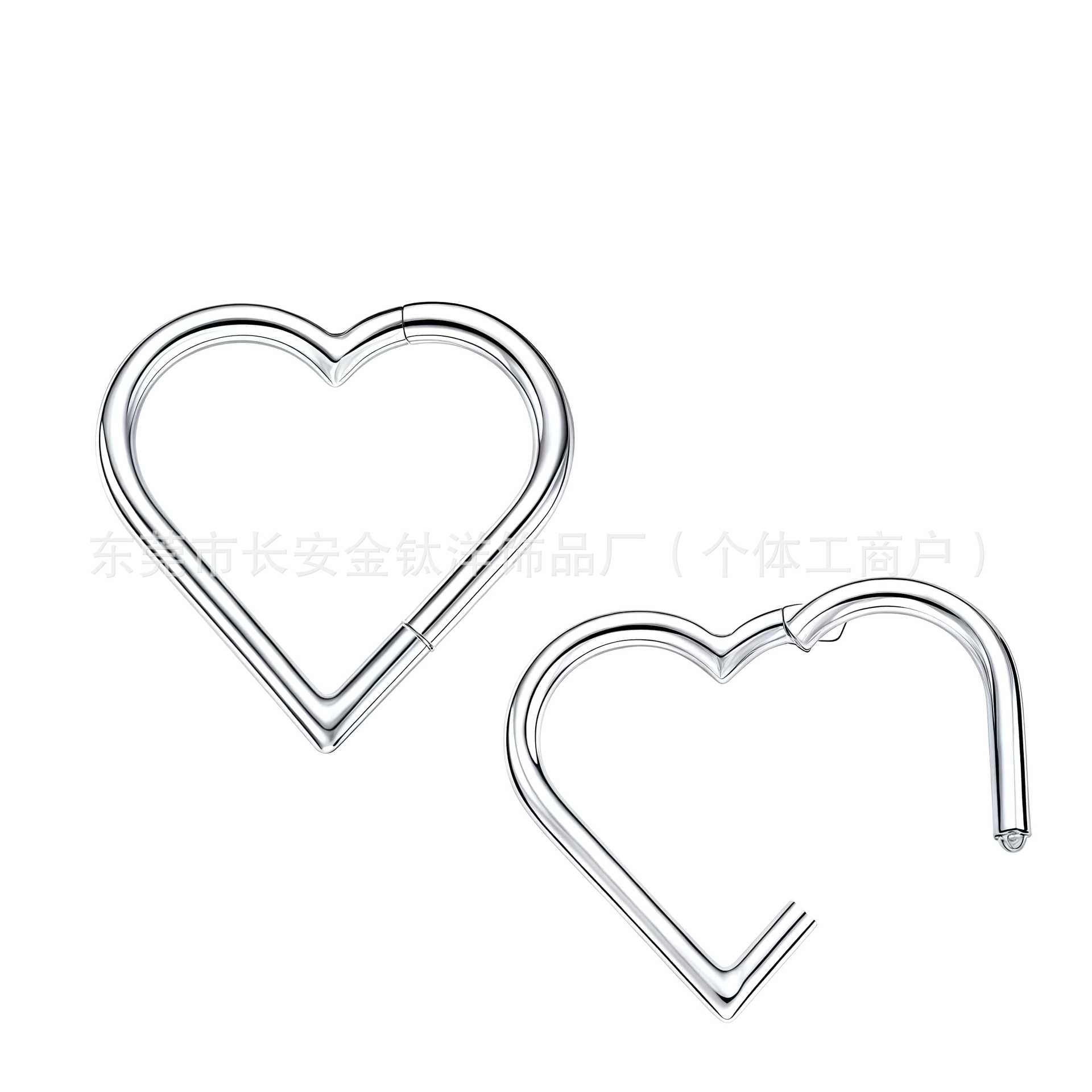 F136 Titanium Heart-Shaped Nose Ring Ear Bone Hoop Seamless Pinless G23 Alloy Body Piercing Jewelry detail image 8