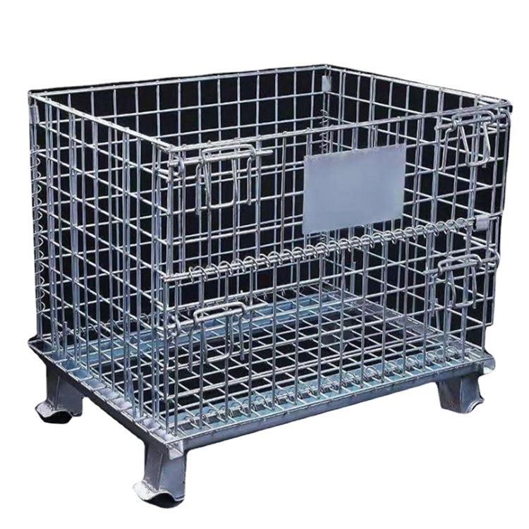 金属仓储笼仓库周转箱物流快递分拣筐折叠蝴蝶笼移动储物铁框笼车