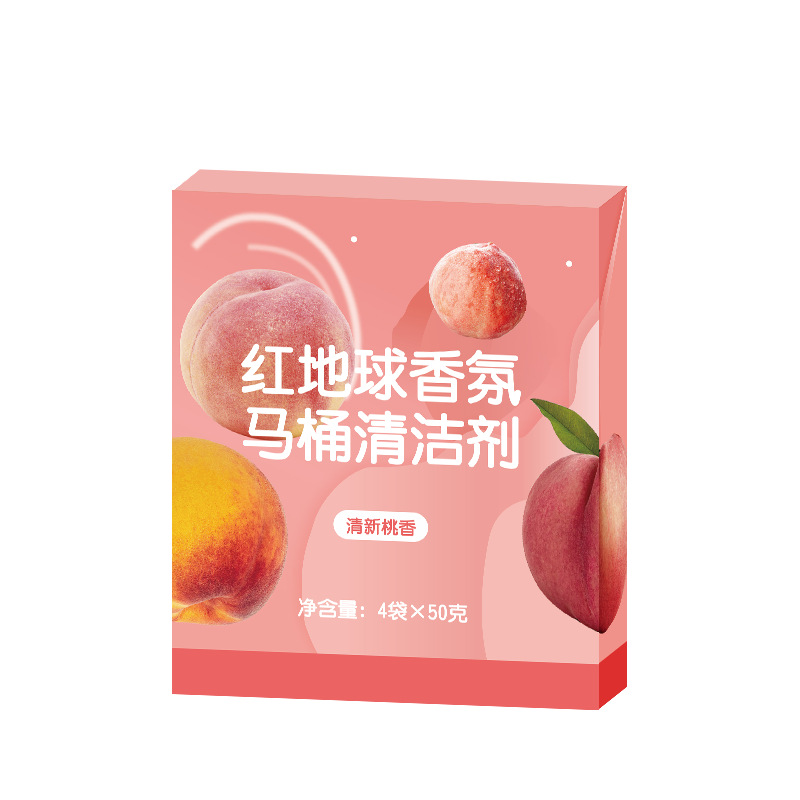Directo de fábrica de tierra roja fragancia limpiador de inodoro de dos colores rosa limpiador de inodoro embalaje independiente limpieza descontaminación