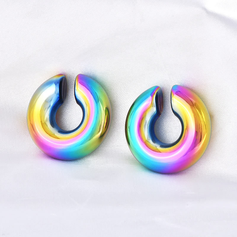 1 Pair Vintage Style Colorful Plating Titanium Steel Ear Cuffs display picture 4