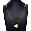 Accessory, constructor, double-layer necklace, round beads heart-shaped, pendant, sweater, European style