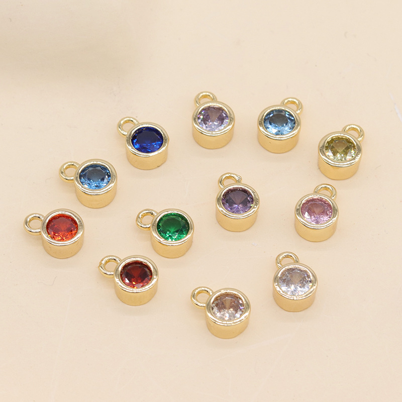 Copper Material Round Pattern 1 Piece Copper Zircon Round