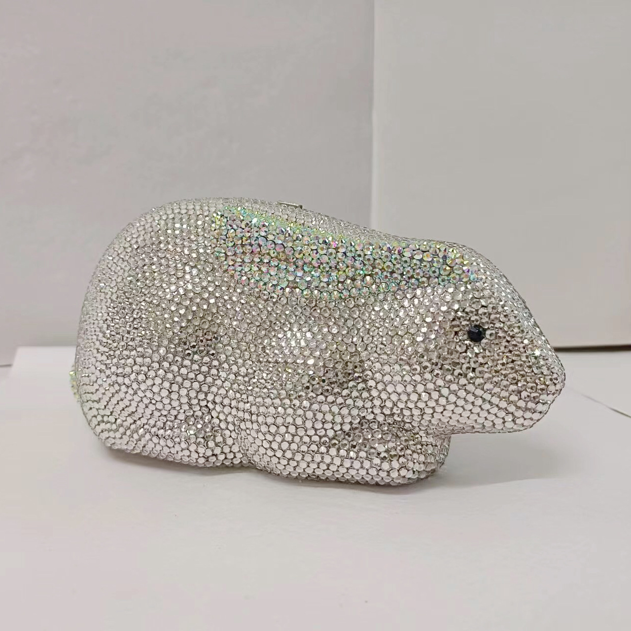 Rabbit clutch conejo transfronterizo bolsa de diamantes para la cena europea y americana bolsa de diamantes de mano adornamiento de conejo de cristal