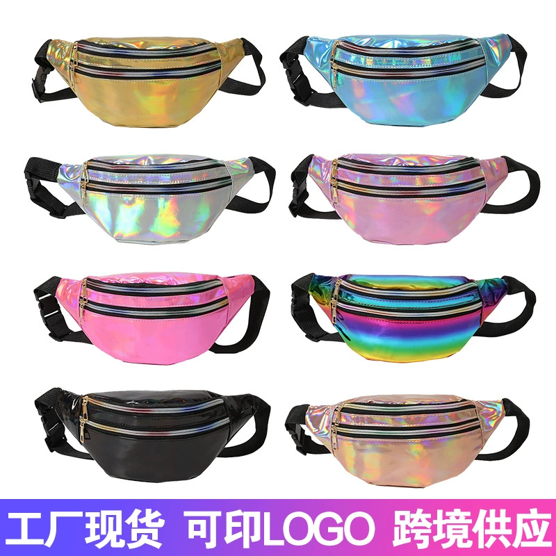2025 новая летняя поясная сумка с лазером для мужчин и женщин, трансграничная уличная глянцевая спортивная нагрудная сумка, многофункциональная сумка через плечо, оптовая продажа