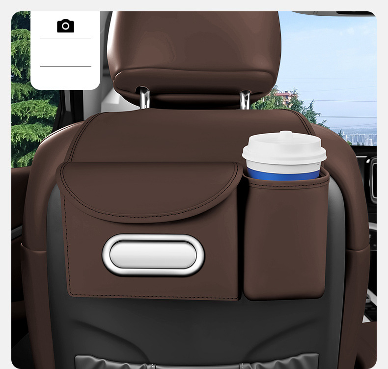 Car tissue box, seat back tissue holder, water cup holder, hanging car tissue cover, multifunctional storage