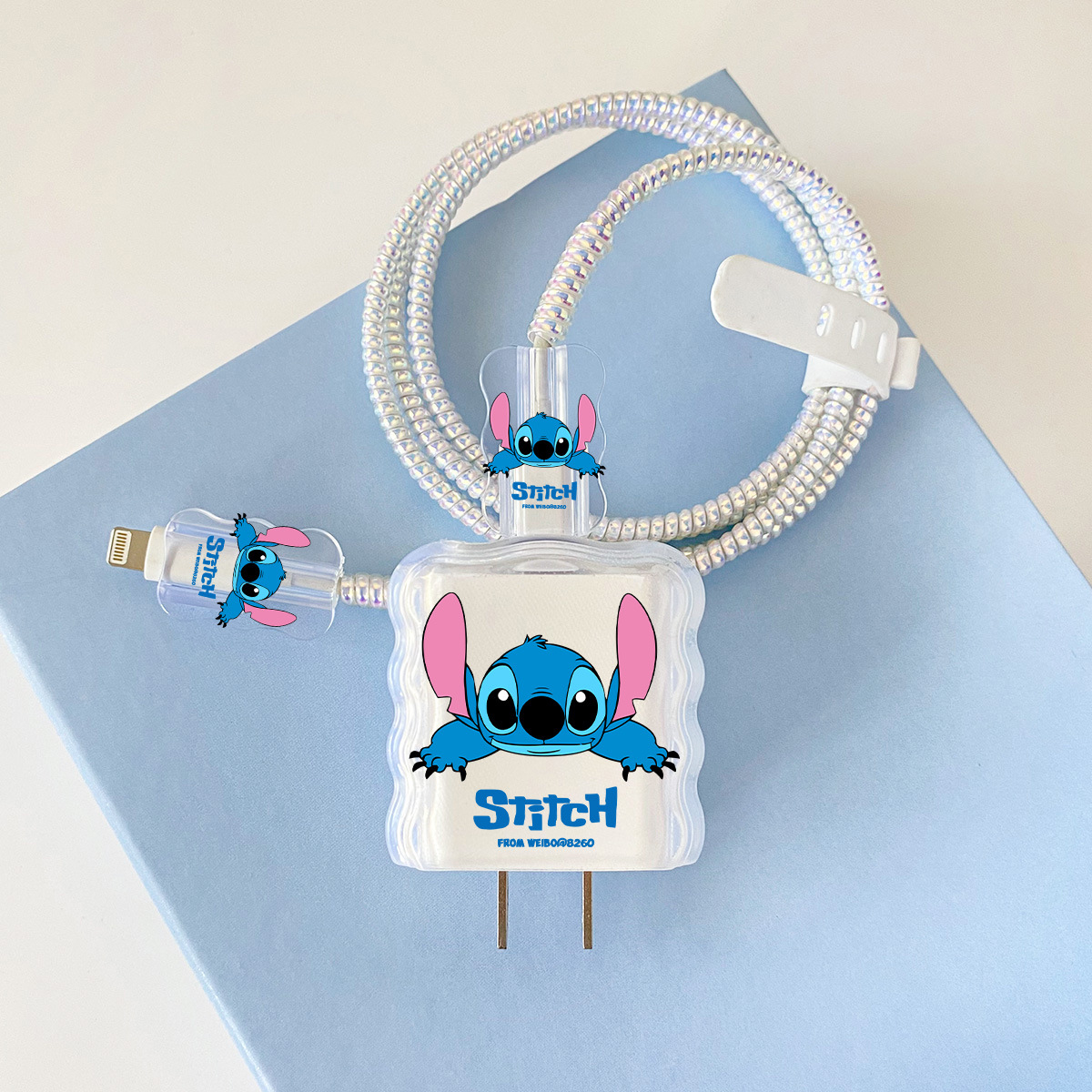 Apple 20w-A22 스티치 오버레이 헤드기어 + 물결선 클립 + 1m 레이저 흰색 로프 + 흰색 스트랩