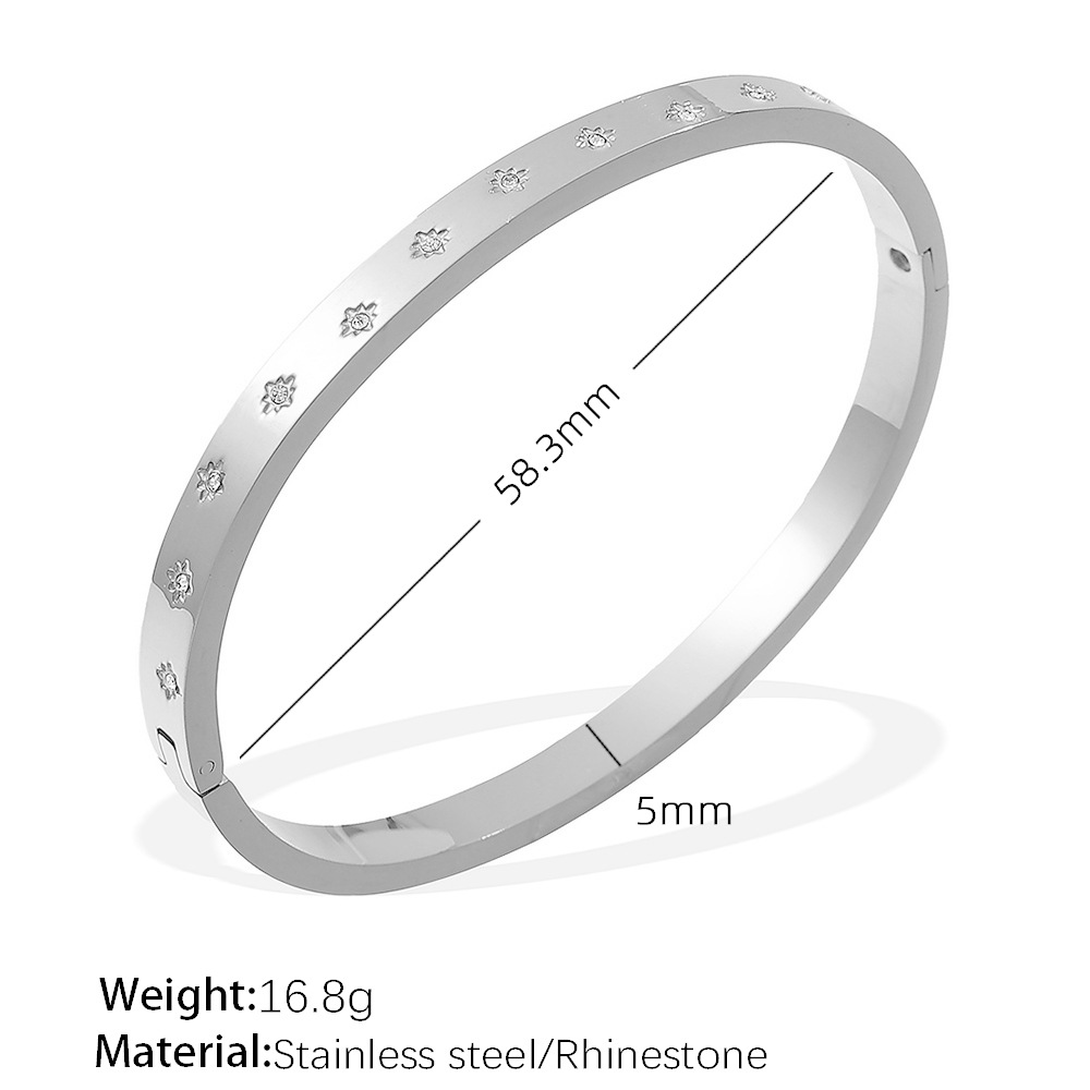 SZ200WES 화이트 다이아몬드 실버 팔찌
