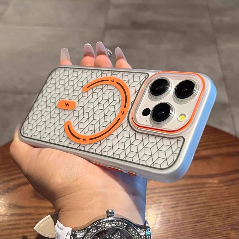 Engraved Plaid Suitable for iPhone 17 Magnetic Phone Case with Frosted Skin Feel, Apple 16 Pro Max Anti-Fall Protective Cover Engraved Plaid Suitable for iPhone 17 Magnetic Phone Case with Frosted Skin Feel, Apple 16 Pro Max Anti-Fall Protective Cover