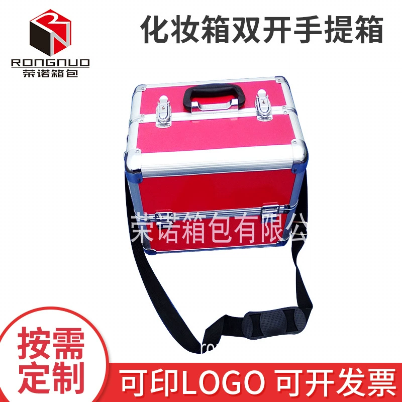 Фабрика Гуанчжоу Косметичка Двойное Открытие Чемодан Алюминиевый Сплав Салон Красоты Сумка Чехол Для Хранения Алюминиевый Корпус