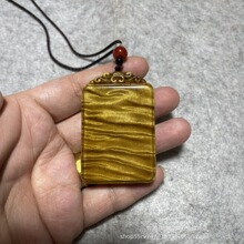 抖音直播爆款金丝楠木无事牌水波龙胆纹阴沉原料吊坠雕刻车挂首饰