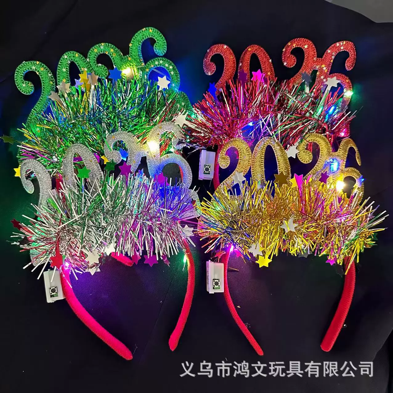新款2026圣诞发光发箍 新年派对聚会发光头饰 酒吧跨年活动装饰
