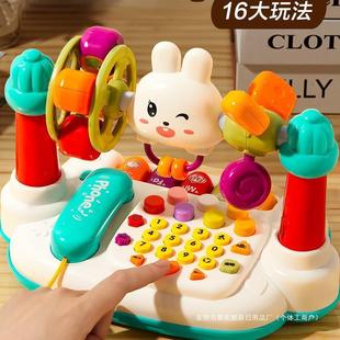 Children's Telephone Toy Baby's Educational Early Education Simulation Mobile Phone Can Bite 8-12-Year-Old Baby's 1-Year-Old Music Landline