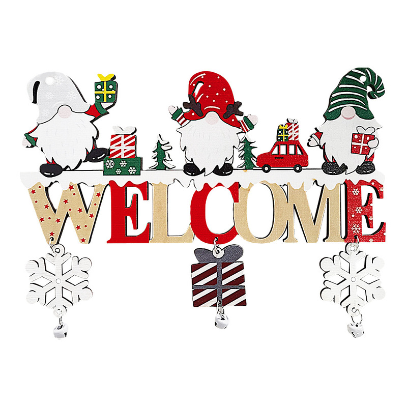 現物クリスマス装飾看板漫画アルファベット標識鈴木製ドア掛けクリスマスツリー装飾品ストラップ|undefined